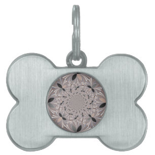 Beautiful lovely ash grey kaleidoscope seamless  pet ID tag