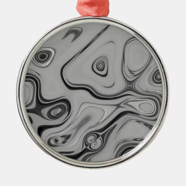  Beautiful Lovely Ash Grey Texture Colour Art Prin Metal Ornament (Front)