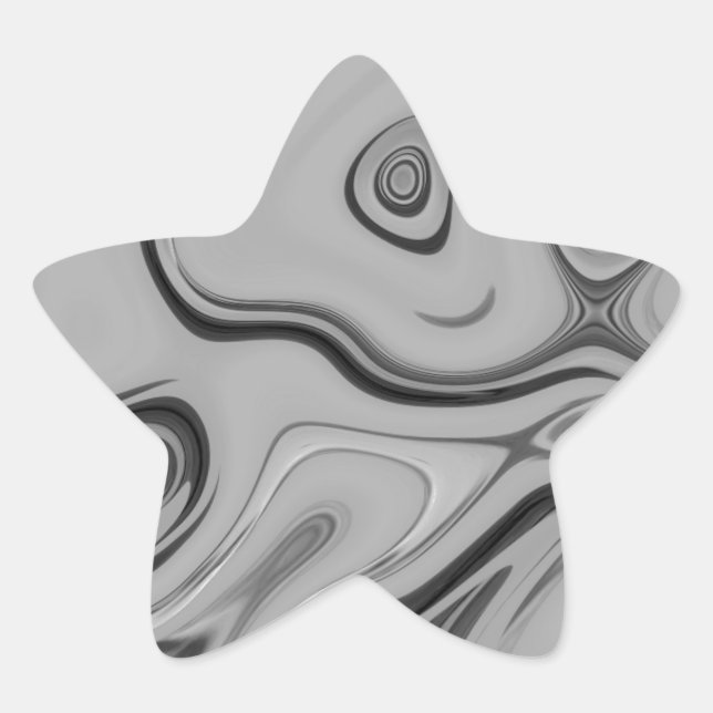  Beautiful Lovely Ash Grey Texture Colour Art Prin Star Sticker (Front)