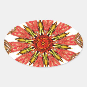 Beautiful Lovely Asian  traditional edgy pattern Oval Sticker