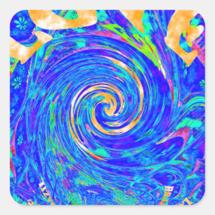 Beautiful Lovely Blue Love Print Flash  vector art Square Sticker