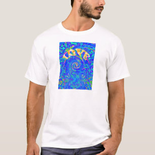 Beautiful Lovely Blue Love Print Flash  vector art T-Shirt