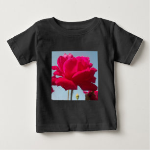 Beautiful Lovely Celestial Rose Red Against Blue  Baby T-Shirt