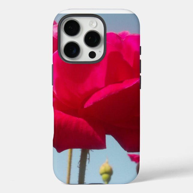 Beautiful Lovely Celestial Rose Red Against Blue  Case-Mate iPhone Case (Back)