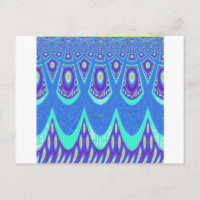 Beautiful Lovely Cyan Blue batik Print vector Art