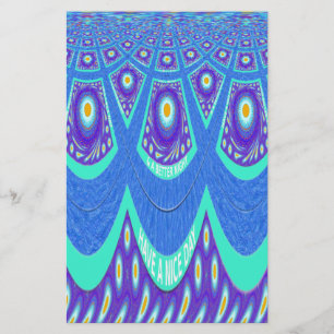 Beautiful Lovely Cyan Blue batik Print vector Art Stationery