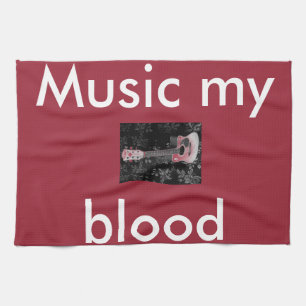 Beautiful Lovely Guitar African Grayscale Motif Ar Kitchen Towel