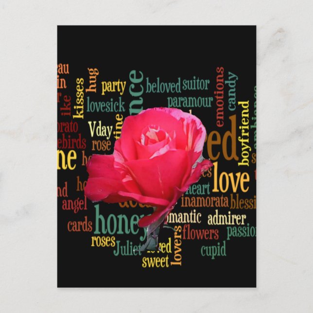 Beautiful Lovely Happy Valentine Colourful Design Holiday Postcard (Front)
