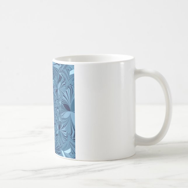 Beautiful Lovely Iridescent Blue Kaleidoscope Art  Coffee Mug (Right)
