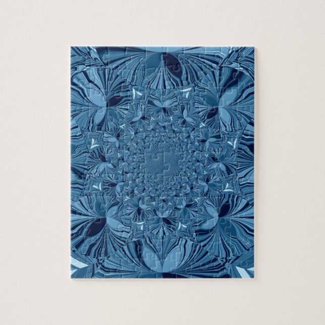 Beautiful Lovely Iridescent Blue Kaleidoscope Art  Jigsaw Puzzle (Vertical)