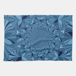 Beautiful Lovely Iridescent Blue Kaleidoscope Art Kitchen Towel