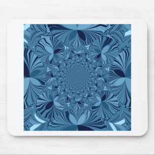 Beautiful Lovely Iridescent Blue Kaleidoscope Art  Mouse Pad
