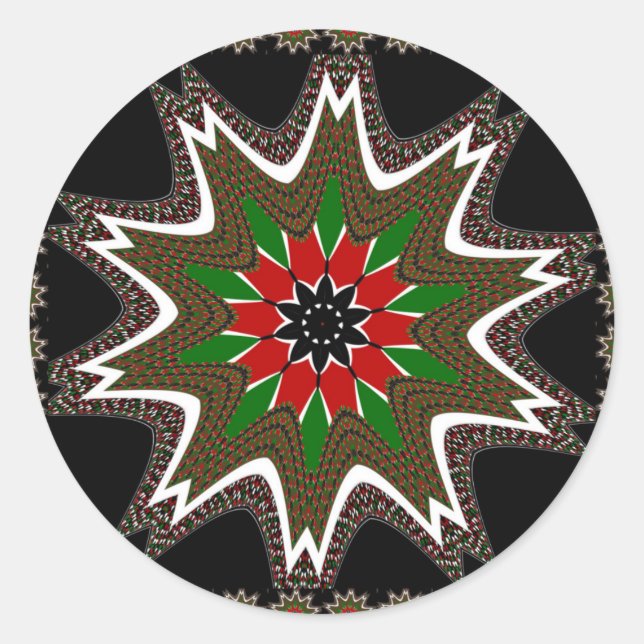 Beautiful Lovely Kenya Cultural Motif Geometrical  Classic Round Sticker (Front)