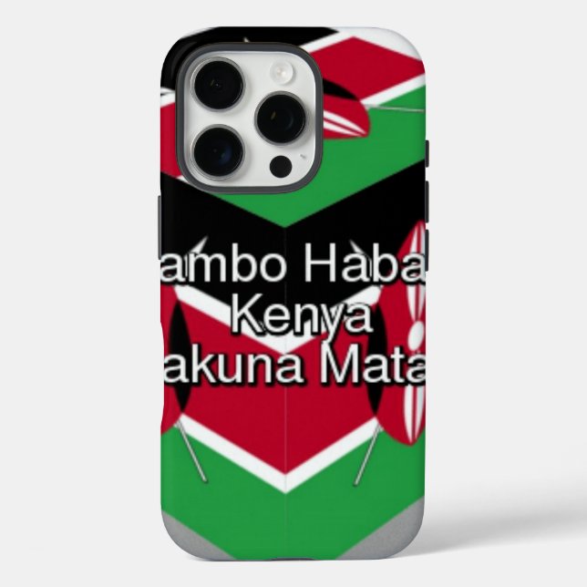🇰🇪 Beautiful Lovely Kenyan Flag Cube  Greeting Case-Mate iPhone Case (Back)