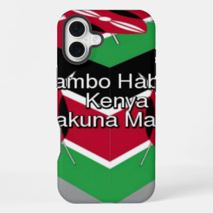 🇰🇪 Beautiful Lovely Kenyan Flag Cube Greeting iPhone 16 Plus Case