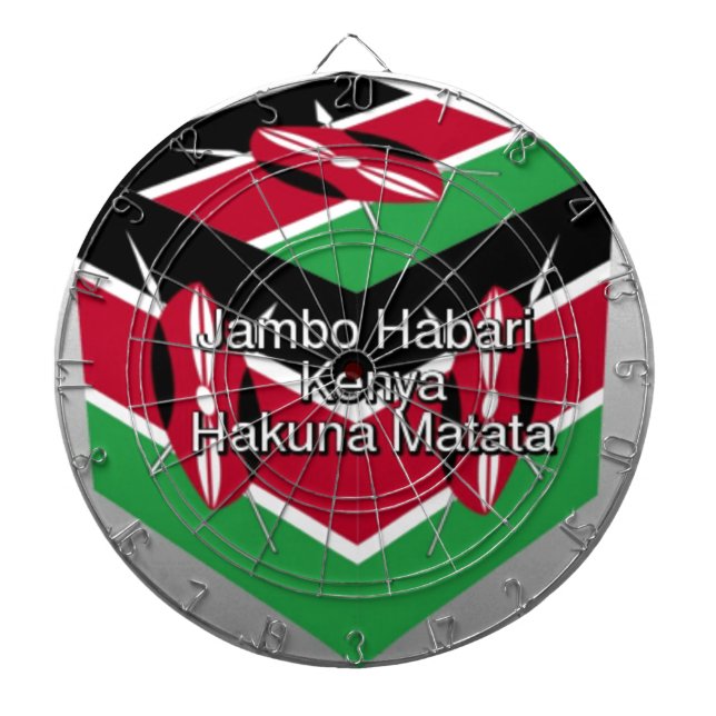 Beautiful Lovely Kenyan Flag Cube with Greeting  Dartboard (Front)