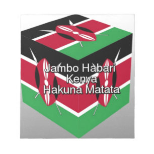 Beautiful Lovely Kenyan Flag Cube with Greeting  Notepad