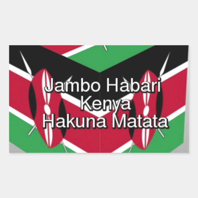 Beautiful Lovely Kenyan Flag Cube with Greeting  Sticker (Front)