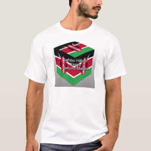Beautiful Lovely Kenyan Flag Cube with Greeting  T-Shirt
