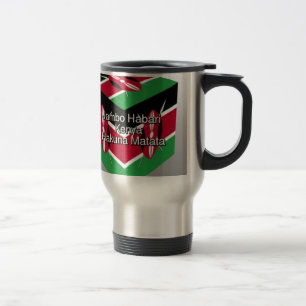 Beautiful Lovely Kenyan Flag Cube with Greeting  Travel Mug