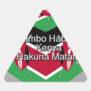 Beautiful Lovely Kenyan Flag Cube with Greeting  Triangle Sticker