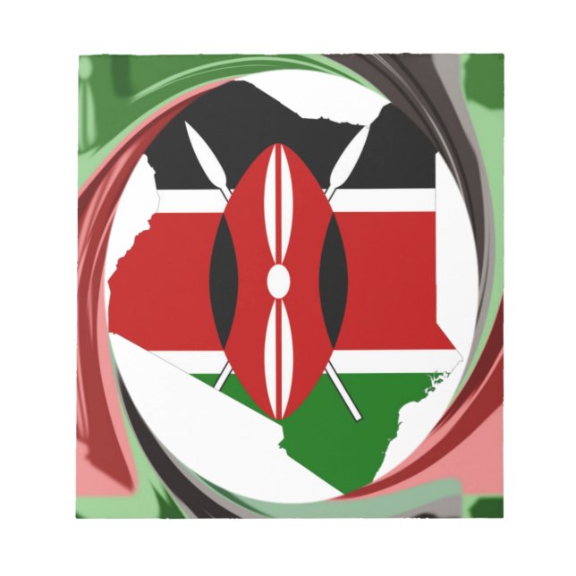 Beautiful Lovely Kenyan Whirlwind Map Design Notepad (Front)