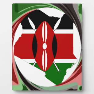 Beautiful Lovely Kenyan Whirlwind Map Design Plaque