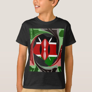 Beautiful Lovely Kenyan Whirlwind Map Design T-Shirt