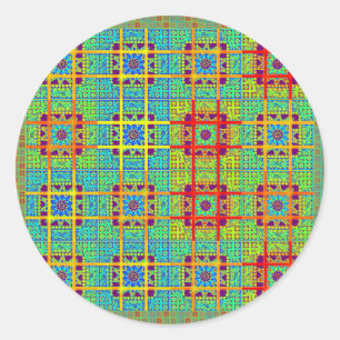 Beautiful Lovely Mayan  ethnic Print vector design Classic Round Sticker