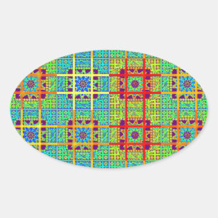 Beautiful Lovely Mayan ethnic Print vector design Oval Sticker