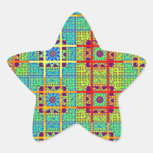 Beautiful Lovely Mayan ethnic Print vector design Star Sticker