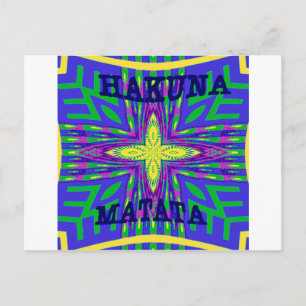 Beautiful Lovely Mombasa Kanga Hakunamatata Tribal Postcard
