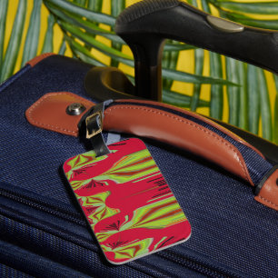 Beautiful Lovely Red and Yellow African Tribal Art Luggage Tag