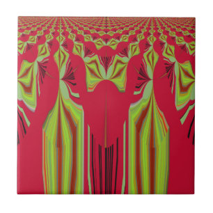 Beautiful Lovely Red and Yellow African Tribal Art Tile