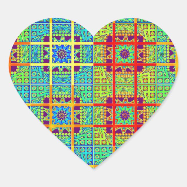 Beautiful Lovely South African Tribal Print vector Heart Sticker (Front)