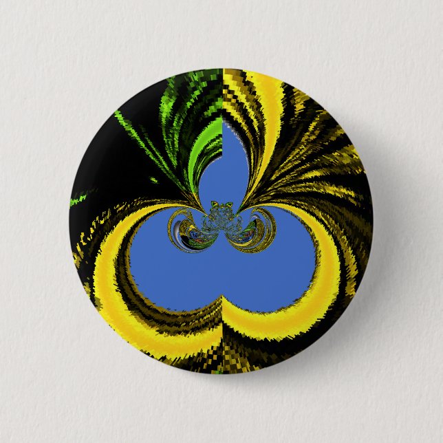 Beautiful Lovely South African Yellow and Blue Art 2 Inch Round Button (Front)
