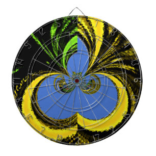 Beautiful Lovely South African Yellow and Blue Art Dartboard