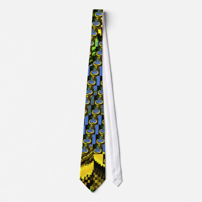 Beautiful Lovely South African Yellow and Blue Art Tie (Front)