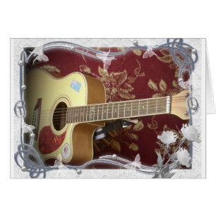 Beautiful Lovely Vintage Guitar on African Motif