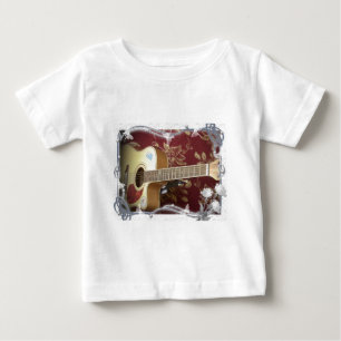 Beautiful Lovely Vintage Guitar on African Motif Baby T-Shirt
