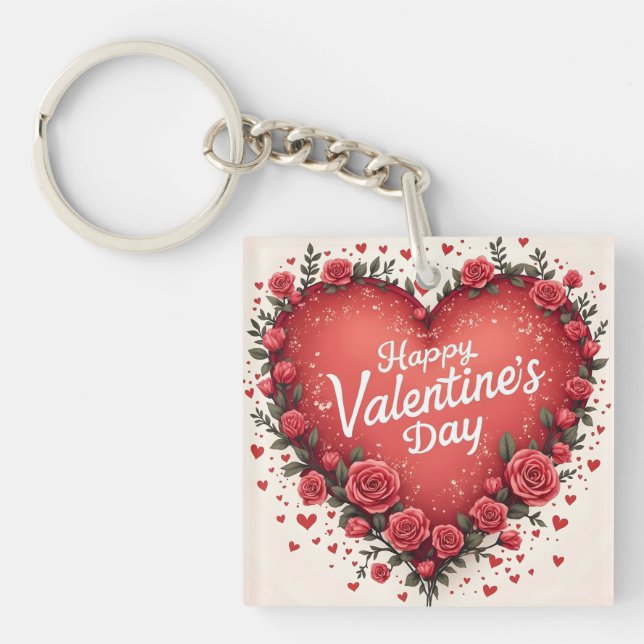 Beautiful Luxury Floral Love Trendy Collection Keychain (Front)