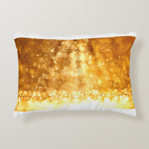 Beautiful luxury golden red glitter background. accent pillow