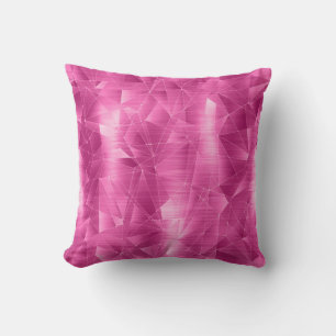 Beautiful Luxury Hot Pink Geometrical Pattern Throw Pillow