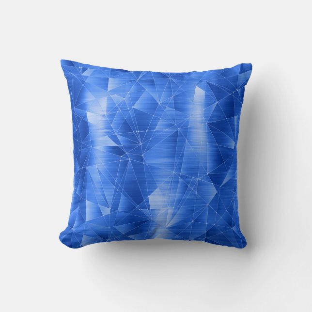 Beautiful Luxury Royal Blue Geometrical Pattern Throw Pillow (Front)