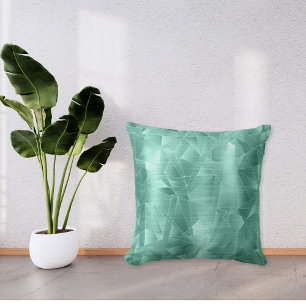 Beautiful Luxury Teal Geometrical Pattern Pillow
