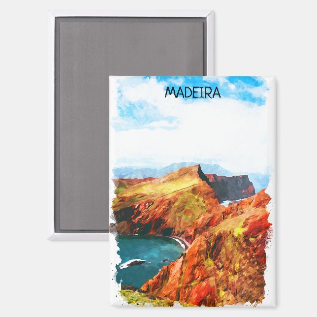 Beautiful Madeira Landscape View Illustration Magnet (Front/Back)