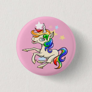 Beautiful Magical Unicorn 1 Inch Round Button