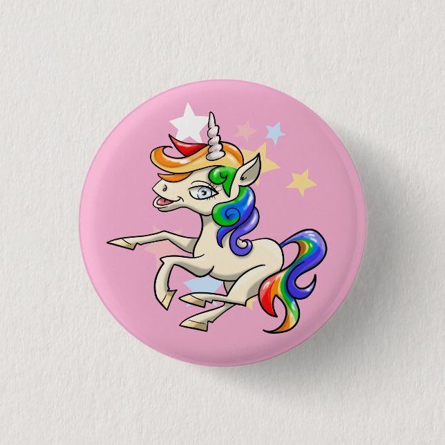 Beautiful Magical Unicorn 1 Inch Round Button (Front)