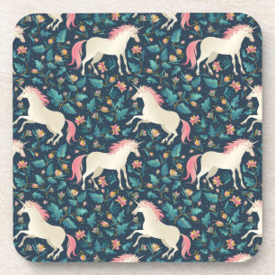 Beautiful Magical Unicorn Pattern Coaster