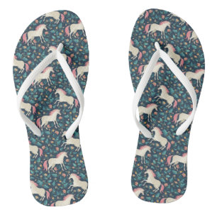 Beautiful Magical Unicorn Pattern Flip Flops